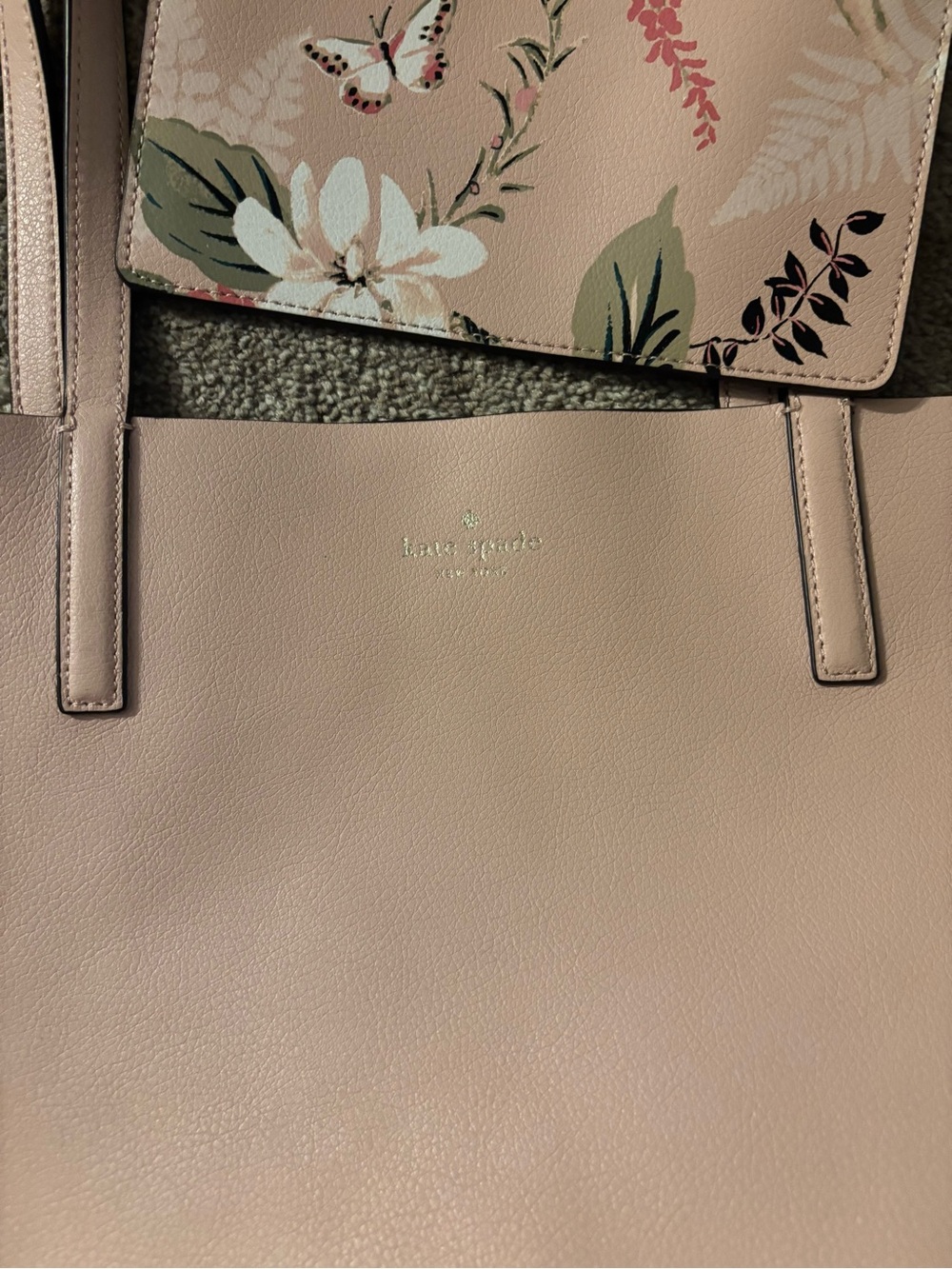 kate spade Pink Floral Tote with Matching Pouch - Picture 7 of 13